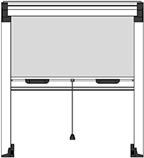 ZANZARIERA ZANZARIERE A RULLO FINESTRA FINESTRONE PORTA SCORREVOLE ADATTABILE SU MISURA (VARTICALE 160X160, BIANCO)