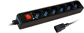 Techly 300415 Multipresa 6 Posti Italiana Bipasso con Spina VDE Nero Nero