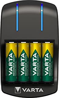 Caricabatterie Varta Plug - Indicatore di ricarica LED - Arresto di sicurezza - design esclusivo di Varta - Carica 2 o 4 AA, AAA simultaneamente - inc