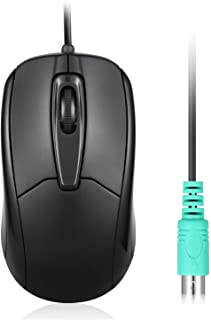 Perixx 10442 Perimice-209P - Mouse PS2 cablato con rotella di scorrimento e risoluzione ottica 1000 DPI per computer, cavo da 1,8 m, colore: Nero