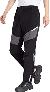 LY4U Pantaloni da Ciclismo da Uomo Pantaloni da Bici Lunghi con Tasche con Zip Pantaloni Estivi Traspiranti ad Asciugatura Rapida per Allenamento di C