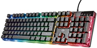 Trust Gaming GXT 835 Azor Tastiera Gaming, Layout Italiano QWERTY, USB, Anti-ghosting, Tastiera Retroilluminata LED RGB per PC, Computer, Laptop, Mac