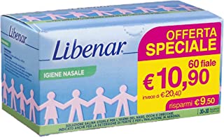 Libenar Soluzione Isotonica, Soluzione Fisiologica Salina per Detersione di Naso, Occhi, Orecchie e per l'Inalazione in Aerosol, Adatto a Neonati e Ba