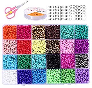 Hanbee Perline Vetro di 3mm 12000 Pezzi Perline Colorate,i Lavori di Fai-da-Te con Bambini, per Creare Gioielli, Decorazioni Fatte in Casa e per Altre