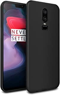 EasyAcc OnePlus 6 Custodia in TPU Nero Opaco, Morbido TPU Custodia Cover Slim Anti Scivolo Custodia Protezione Posteriore Cover Antiurto per OnePlus 6