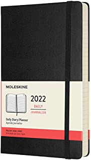 Moleskine Agenda Giornaliera 12 Mesi 2022, con Copertina Rigida, Formato Large 13 x 21 cm, Nero