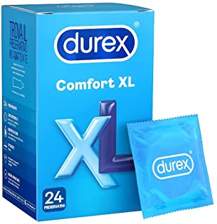 Durex Comfort XL Preservativi Extra Large (57mm), 24 Profilattici, Maxi Formato Esclusiva Online