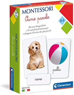 Clementoni Carte Prime Parole Montessori 2 Anni (Versione in Italiano), Gioco educativo-Made in Italy, Multicolore, 16319