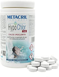 Metacril Calcio Ipoclorito 65% in Pastiglie da 7gr. - HypoChlor Tab 1Kg. + Dosatore c/termometro Ideale per Piscina e IDROMASSAGGIO (Teuco,Jacuzzi,Dim