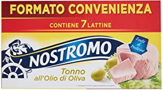 Nostromo - Tonno all'Olio di Oliva, Fonte di Proteine, Senza Conservanti, Formato Multipack, 7 Lattine da 70 gr