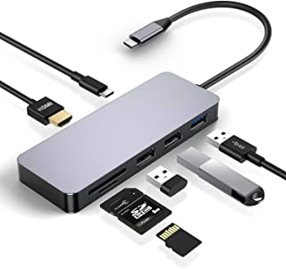 Hub USB C, Kameta Tipo C a 4K HDMI, USB 3.0, Type C per Ricarica, Lettore Schede SD/TF per MacBook Pro 2018/2017, Samsung S8/S9, Huawei P20/Mate 10/Ma