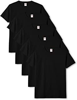 Fruit of the Loom Original T., T-Shirt Uomo, Nero (Black 36), Large(Pacco da 5)