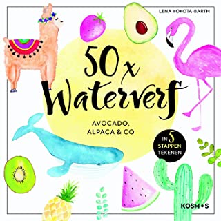 50 x waterverf: avocado, alpaca & co : in 5 stappen schilderen