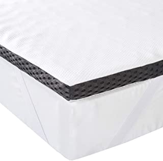 Amazon Basics - Coprimaterasso in memory foam con cinghie elastiche, spessore 4 cm, 90 x 190 cm