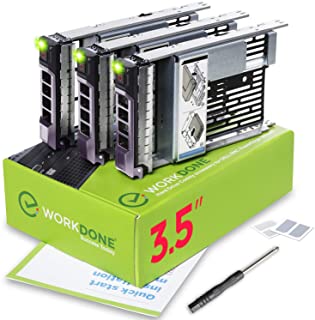 WorkDone Pacco da 3 - Caddy hard disk 3,5 pollici con adattatore HDD 2,5 pollici - compatibile per server Dell PowerEdge elencati - Manuale - Etichett