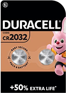 Duracell - 2032, Batteria Bottone al litio 3V, confezione da 2, con Tecnologia Baby Secure per l'uso su chiavi con sensore magnetico, bilance, element