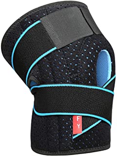 Tutore Ginocchio con Stabilizzatori Laterali Ginocchiera Rotulea Regolabile Supporto Sportiva Neoprene per Legamenti Rotula Menisco