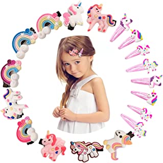 ZOCONE Mollette per Capelli Bambina Unicorno Accessori per Capelli, 18 Pezzi Unicorno Fermagli per Capelli Bambina Ragazze Neonata Clip per Capelli Ar