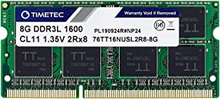 Timetec Hynix IC 8GB DDR3L 1600MHz PC3-12800 Unbuffered Non-ECC 1.35V CL11 2Rx8 Dual Rank 204 Pin SODIMM Computer Portatile Memorie Module Upgrade (8G