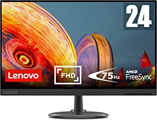 Lenovo C24-25 Monitor - Display 24'" FullHD (1920x1080, VA, Bordi Ultrasottili, FreeSync, 4ms, 75Hz, Cavo VGA, Input HDMI + VGA) - Black