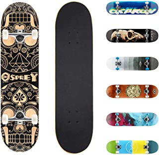 Skateboard completo per tricks double kick Osprey, principianti deck acero 31" x 8"