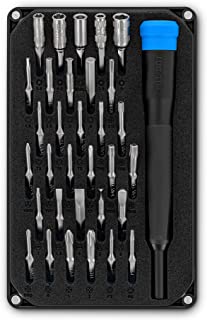 iFixit Moray Precision Bit Set, set di punte e cacciavite di precisione, con 32 punte (4 mm) per riparazioni di smartphone, tablet, console, portatili