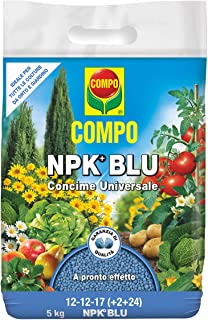 Compo NPK BLU, Concime Universale Granulare Per Orto E Giardino, A Pronto Effetto, Confezione da 5 Kg,