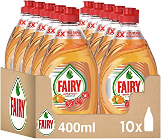 FAIRY Ultra Poter Lavastoviglie a mano, 4 l (10 x 400 ml), Pulito e Fresco, Aroma Arancio, Mega Pack