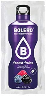 BOLERO Drinks 24 bustine da 9 grammi gusto FOREST FRUIT - Preparato istantaneo per Bevande con Stevia e Vitamina C e Senza Zucchero