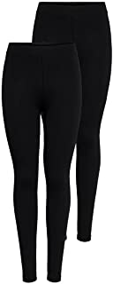 ONLY Onllive Love New Leggings 2-PK NOOS Leggings, Donna, Nero (Black), M (Pacco da 2)