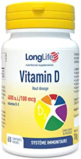 Vitamin D 4000 LongLife | Integratore Vitamina D3 naturale | Alto dosaggio | 60 cpr | Sistema Immunitario, salute delle ossa | Doping Free, Gluten Fre