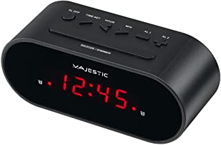 Majestic SVE 235 - Sveglia digitale display LED, doppio allarme, snooze, nero