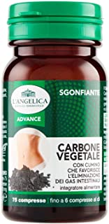 L'Angelica Integratore Alimentare Sgonfiante con Carbone Vegetale e Cumino, Combatte il Gonfiore Addominale e Favorisce la Digestione, senza Lattosio,