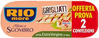 Rio Mare - Filetti di Sgombro Grigliati all'Olio Extravergine di Oliva, Ricchi di Omega 3, 2 Lattine da 120 g