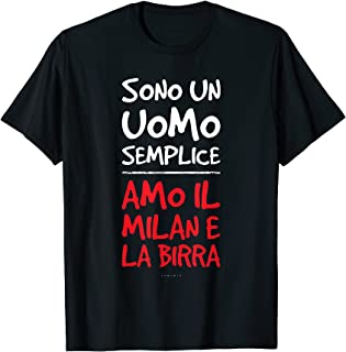 Uomo Maglietta Milan Divertente Regalo Tifoso Milan Amo La Birra Maglietta