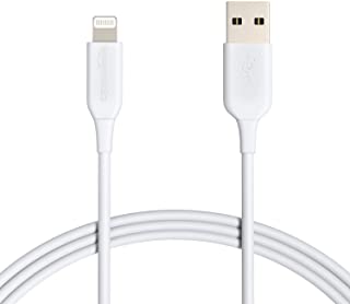 Amazon Basics - Cavo di ricarica Lightning-USB-A, certificato MFi, serie Advanced, per iPhone, bianco, 1,8 m