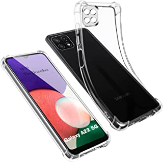 AURSTORE Custodia per Samsung Galaxy A22 5G, Cover Samsung A22 5G in silicone trasparente [Bumper con angoli rinforzati], chiara protezione dagli urti