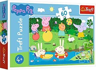 Trefl 60 Elementi, Divertimento Estivo, per Bambini da 4 Anni Puzzle, Colore Peppa Pig, 17326