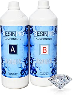 1,6 KG Resina Epossidica Ultra Trasparente Atossica - Resina + Indurente, Effetto Acqua per Creazioni Artistiche, Rivestimento Superfici, Modellismo,