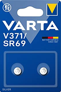 Varta V371 371101402 Pila a Bottone, 1.55V, 44mAh SR69/AG6/LR920/371/SR920/171 /V32 Confezione da 2 Pile