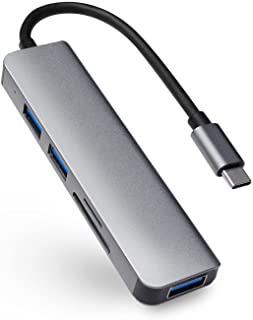 Bifrost Hub USB C, 5 in 1 Adattatore USB C con Lettore Schede SD/TF Multiporta Tipo C Hub con 1 USB 3.0 & 2 USB 2.0 per PC, Laptop, Macbook, Altro Dis