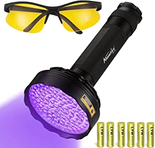 Alonefire SV128 Torcia UV Professionale 395nm 128 LED Lampada Ultravioletti Luce Nera per Fluorescina, Scorpione, Rilevatore di Urina, Macchie Secche,