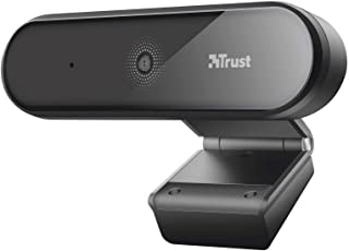 Trust Tyro Webcam PC con Microfono Full HD 1080p, Auto-Focus, USB, Treppiede Incluso, Telecamera per Hangouts, Skype, Teams, Zoom, Computer, Laptop -