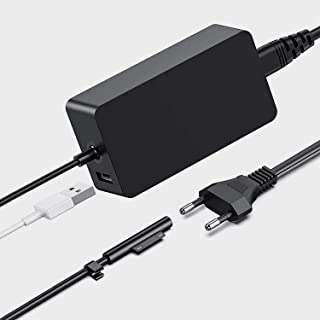 Caricatore Surface Pro, 65W 15V 4A Adattatore di Alimentatore per Microsoft Surface PRO 7/6/ 5/4/ 3/ X & Windows Tablet Surface Book 2 1706, Surface L