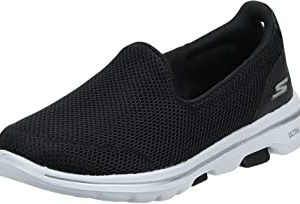 Skechers Go Walk 5, Scarpe da Ginnastica da Infilare Donna, Black White, 39 EU