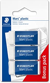 Staedtler Mars plastic 526 53 Gomma, 40 x 19 x 13 mm, Confezione da 3