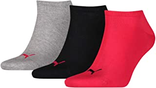 Puma Unisex - Calzini Sport, pacco da 3, Colore Nero, Rosso, Grigio (Schwarz/Rot/Grigio), Taglia 39-42 EU