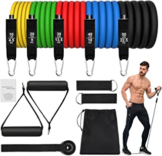 Set Elastici Fitness di Resistenza 5 Bande Elastiche Elastici da Pilates Elastico Fitness Set Fasce di Resistenza Estensori per Pettorali Uomo 150LB p