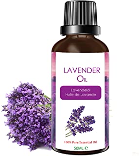 Olio Essenziale di Lavanda 50ml, 100% Puro e Naturale Oli Essenziali Aromaterapia per Diffusori, SPA, Massaggio, Cura della Pelle, Relax, Sonno