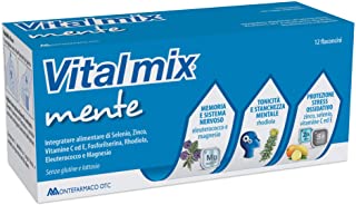 Montefarmaco Integratore Alimentare per la Memoria e Concentrazione Vitalmix Mente, 12 Flaconcini